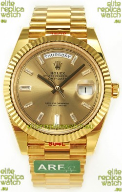 Rolex Day Date Presidential 18K Yellow Gold Watch 40MM - Gold Diamonds Dial 1:1 Mirror Quality