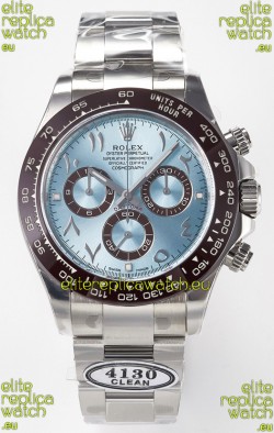 Rolex Daytona Super Clone ICE Blue Dial Diamonds Bezel Cal.4130 Movement - 904L Steel Watch