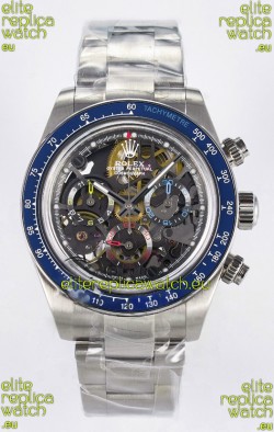 Rolex Daytona Super Clone Artisans De Geneve Stainless Steel Watch Blue Bezel Skeleton Watch 