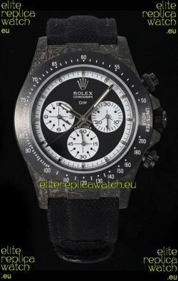 Rolex Daytona Super Clone DiW Paul Newman Carbon Edition Watch - Forged Carbon Casing Black Strap 1:1 Mirror Replica