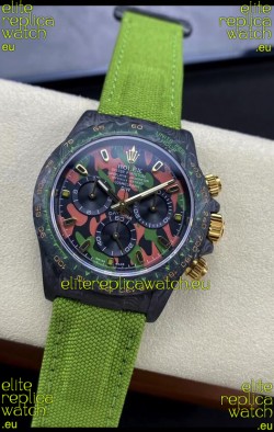 Rolex Daytona DiW Military Green Edition Watch - Forged Cabon Casing 1:1 Mirror Replica