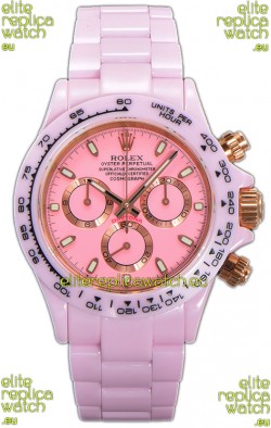 Rolex Daytona Pink Ceramic Strap Watch in Cal.4130 Movement Mirror Replica