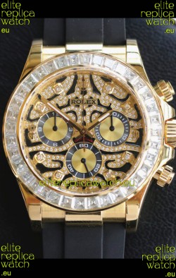 Rolex Cosmograph Daytona "Eye of the Tiger" Edition in 904L Yellow Gold 1:1 Mirror Replica Watch 