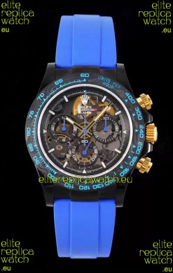 Rolex Daytona Blaken Blue 1:1 Swiss Mirror Replica Skeleton Dial Cal.4130 Movement