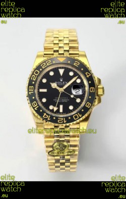 Rolex GMT Masters II Super Clone M12718 Yellow Black Dial Swiss Replica Watch 