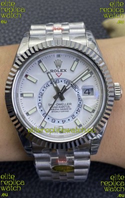 Rolex Sky-Dweller REF# M326934 White Dial Watch in 904L Steel Case 1:1 Mirror Replica