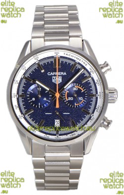 Tag Heuer Carrera Chronograph 43 Swiss Quartz Replica Watch Blue Dial Steel Strap 