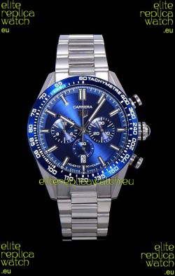 Tag Heuer Carrera Swiss Quartz Movement Replica Watch in Blue Dial - Stainless Steel Strap