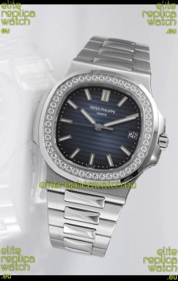 Patek Philippe Nautilus 5711 Swiss Replica Watch - 1:1 Mirror Quality with Diamonds Bezel