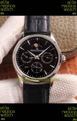 Jaeger LeCoultre Master Ultra-Thin Perpetual Calendar Black Dial Swiss Replica Watch 