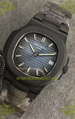 Patek Philippe Nautilus 5711 Black Venom PVD Swiss Replica Watch in Blue Dial 