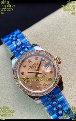 Rolex Datejust Ladies 28MM Cal.3135 Movement Swiss Replica in 904L Steel Brown Dial 