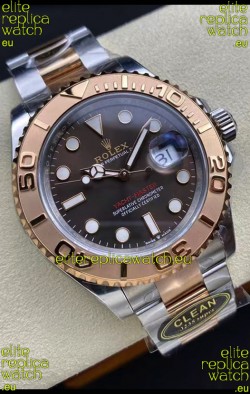 Rolex Yachtmaster 40 Everose Gold - Oyster Steel Brown Dial 1:1 Swiss Replica Watch 40MM in 904L Steel Casing