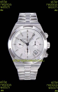 Vacheron Constantin Overseas Chronograph White Dial Swiss Replica Watch - Stainless Steel Strap