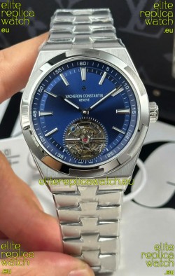 Vacheron Constantin Overseas Tourbillon Stainless Steel in Blue Dial Gold Strap 1:1 Mirror Replica