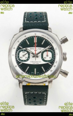 Breitling Top Time Super Clone Chronograph Black Leather Strap Watch 