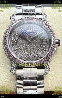 Chopard Happy Sport Super Clone Automatic Watch 36MM in Steel Casing Mossanites Dial