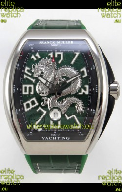 Franck Muller Vanguard Super Clone Yachting Dragon V45 Green Dial Stainless Steel Case Watch 