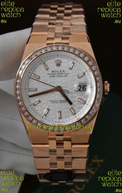 Rolex Land-Dweller 127335 Steel Honeycomb Rose Gold 40MM Swiss Replica Watch 