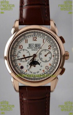 Patek Philippe Grand Complications 5270 Swiss Replica Watch in Rose Gold Casing White Dial