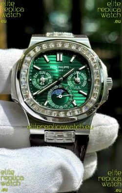 Patek Philippe Nautilus 5740 Perpetual Calendar Stainless Steel Green Dial Swiss Replica Watch
