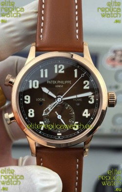 Patek Philippe Complications 5524G Calatrava Travel Time Blue Dial Replica Watch 