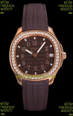 Patek Philippe Super Clone Aquanaut Rose Gold Brown Dial 38.5MM Watch 