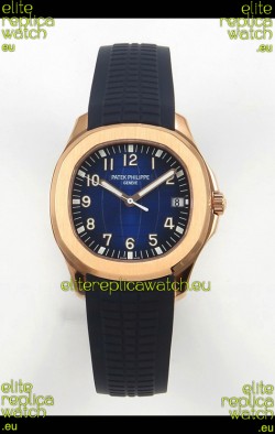 Patek Philippe Super Clone Aquanaut 5167 SC330 Movement 904L Rose Gold Blue Dial Watch 