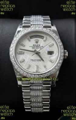 Rolex Day Date Presidential Stainless Steel Meteorite Dial Watch 40MM - 1:1 Mirror Quality