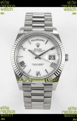 Rolex Day Date Super Clone White Dial 40MM 220 Grams Swiss Replica watch 