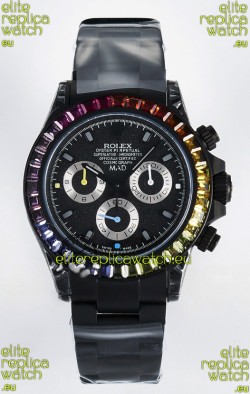 Rolex Daytona MAD 1:1 Swiss Mirror Replica Black Dial Cal.4130 Movement