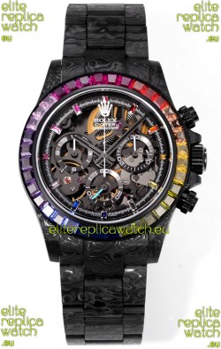Rolex Daytona Blaken Black Carbon 1:1 Swiss Mirror Replica Skeleton Dial Cal.4130 Movement