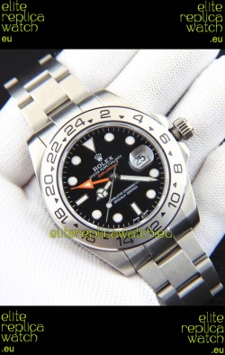 Rolex Explorer II Japanese Movement Replica Watch in Steel Casing Black Dial