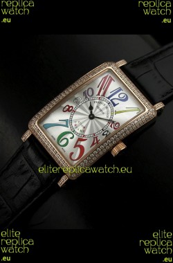 Franck Muller Long Island Japanese Replica Watch in White Dial
