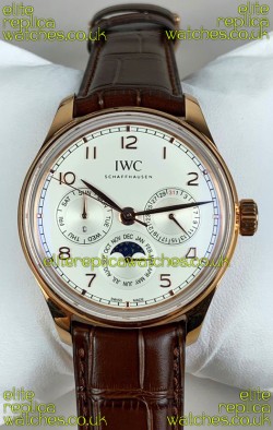 IWC Portuguese Perpetual Calendar Rose Gold Super Clone Watch 