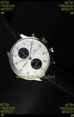 IWC Portuguese Chronograph Swiss Replica Watch in Steel Case - 1:1 Mirror Replica Edition