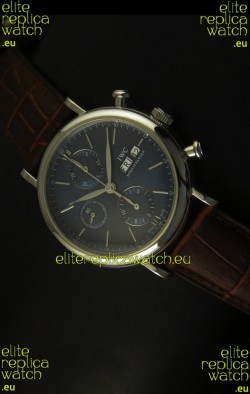 IWC Portofino Chronograph Swiss Watch in Steel Case Grey Dial