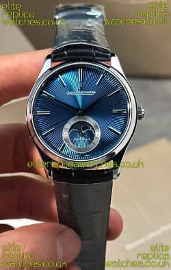 Jaeger LeCoultre Master Ultra Thin Blue Enamel Moonphase Dial Super Clone Watch 