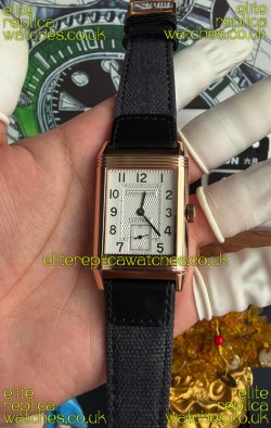Jaeger-LeCoultre Reverso Tribute Duoface Rose Gold White & Black Dial Super Clone Watch 