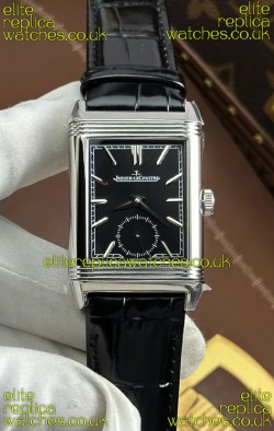 Jaeger LeCoultre Reverso Tribute Duoface Black/Steel Dial Super Clone Watch 