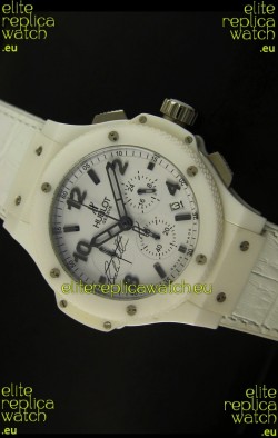 Hublot Big Bang White Ceramic Case Watch in Quartz Movement