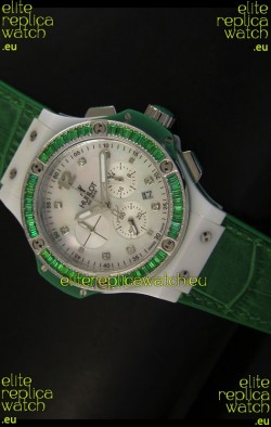 Hublot Big Bang 34MM Ladies Tutti Frutti Edition in Green Strap
