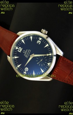 Omega Seamaster Railmaster Japanese Replica Watch in Brown Leather Strap