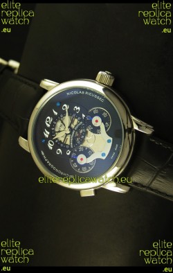 Mont Blanc Nicolas Riessec Stainless Steel Case in Black Dial
