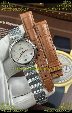 Omega De Ville Automatic 34MM Pearl Dial Steel Case Super Clone Watch 