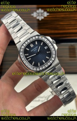 Patek Philippe Nautilus 5723 Blue Dial White Sapphires Super Clone Watch 