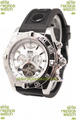 Breitling Chronograph Chronometre Japanese Tourbillon Watch in White Dial