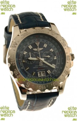 Breitling Chronograph Chronometre Japanese Replica Watch in Blue