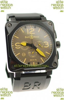 Bell and Ross BR01-94 Edition Japanese PVD Watch in Yellow Markers