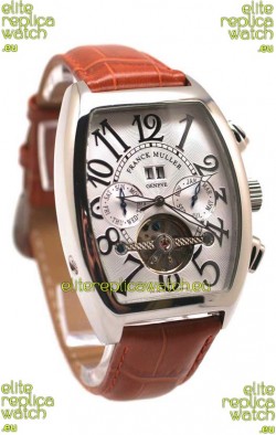 Franck Muller Conquistador Tourbillon Japanese Watch in Brown Strap